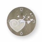 Relógio de parede de madeira com corações Todi, feitos na Itália Viadurini