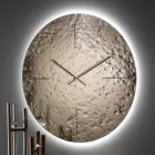 Relógio de parede em vidro fundido ondulado com ponteiros de latão - Radia Viadurini