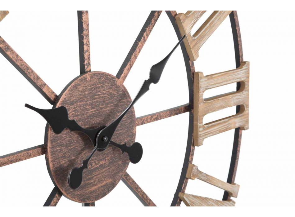 Diâmetro do relógio de parede moderno 71,5 cm em ferro e MDF - Carcaças Viadurini