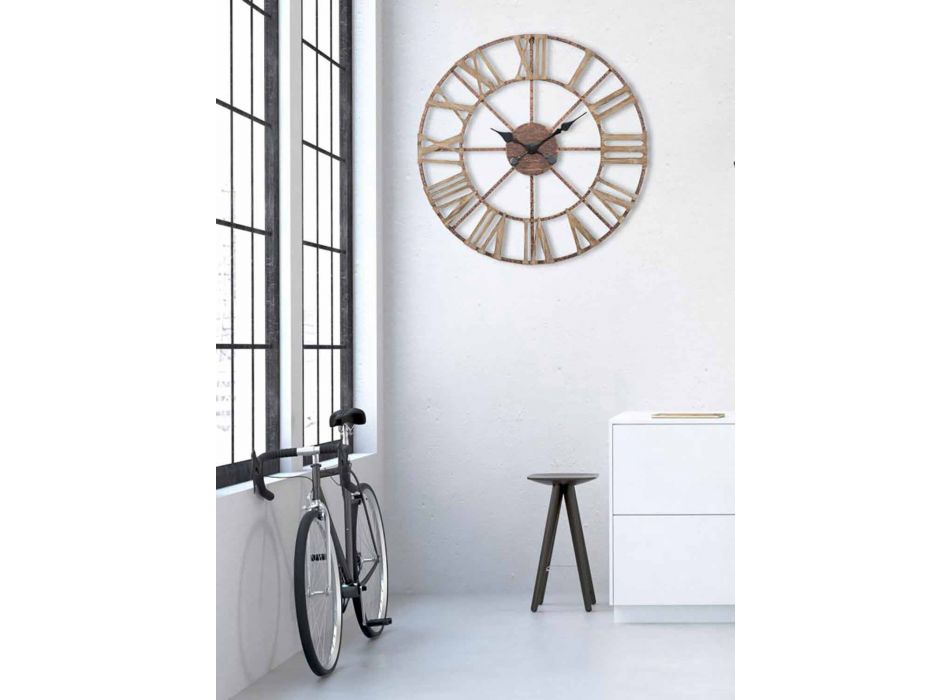 Diâmetro do relógio de parede moderno 71,5 cm em ferro e MDF - Carcaças Viadurini
