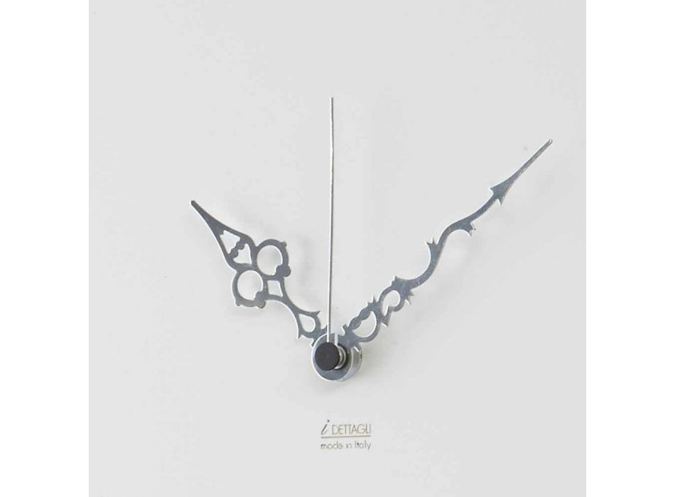 Relógio de Parede Moderno e Redondo com Design em Madeira Decorada - Harmonia Viadurini