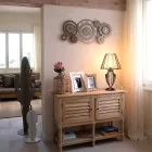 Relógio de parede de ferro moderno com três eixos fabricados na Itália - mecânico Viadurini