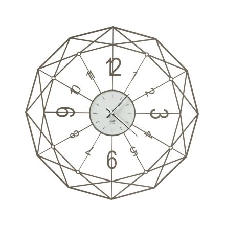 Relógio de parede moderno em desenho geométrico de ferro 3 acabamentos - Idero Viadurini