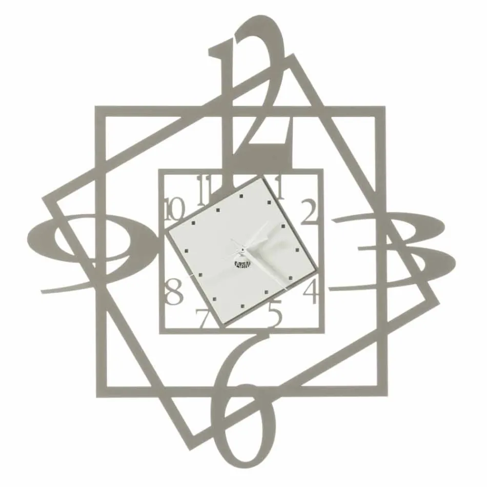 Moderno design geométrico de relógio de parede de ferro feito na Itália - Procida Viadurini