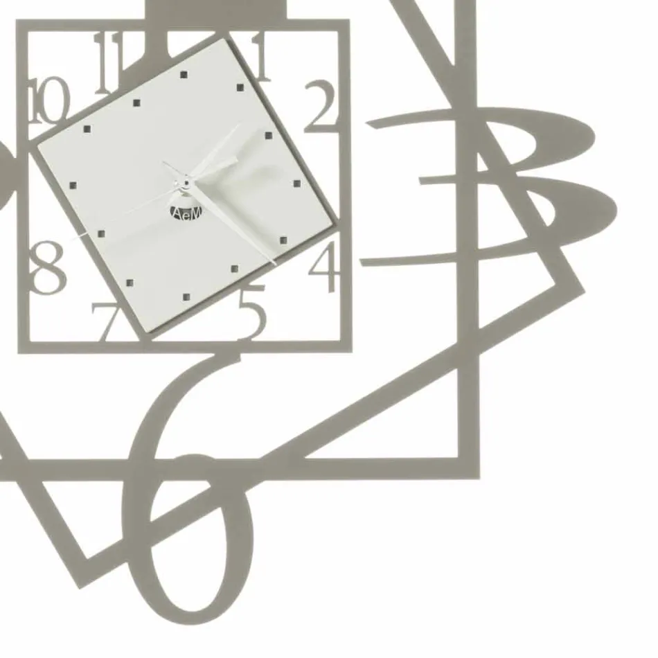 Moderno design geométrico de relógio de parede de ferro feito na Itália - Procida Viadurini