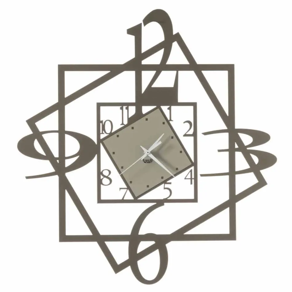 Moderno design geométrico de relógio de parede de ferro feito na Itália - Procida Viadurini