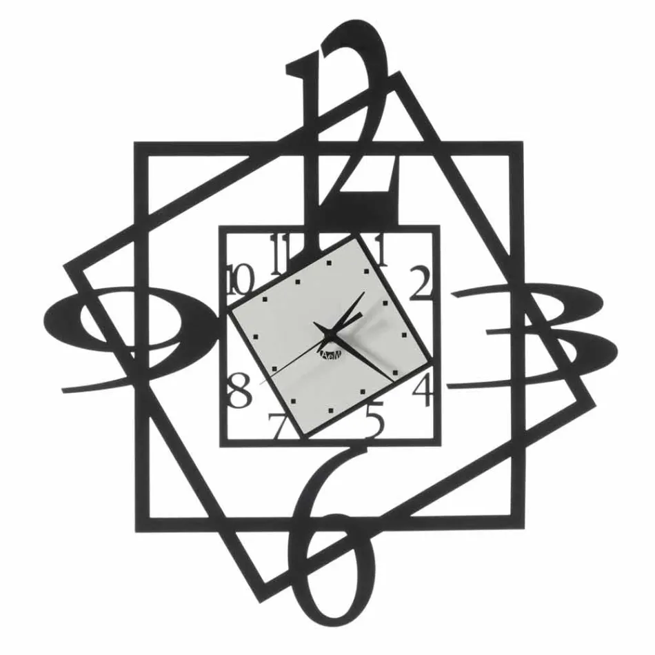 Moderno design geométrico de relógio de parede de ferro feito na Itália - Procida Viadurini