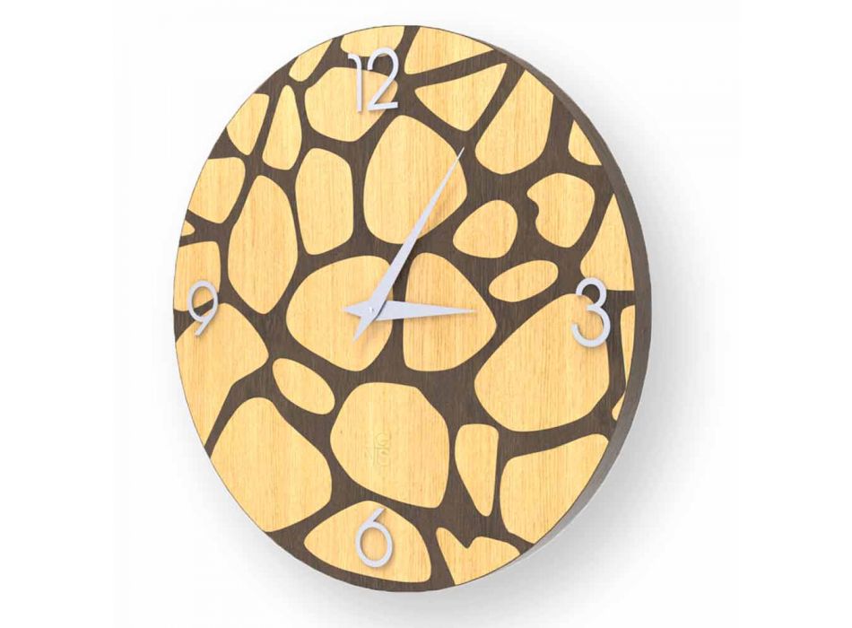 Relógio de parede moderno Morolo feito de madeira, feito na Itália Viadurini
