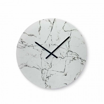Relógio de parede redondo com efeito de mármore sem números fabricado na Itália - mostrador Viadurini