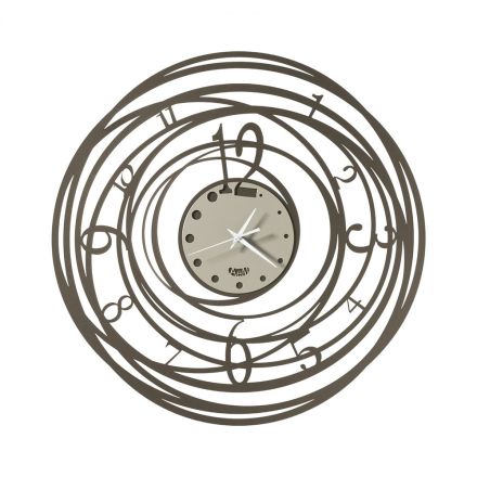Relógio de Parede Redondo em Ferro Decorado com Design em 3 Cores - Doric Viadurini