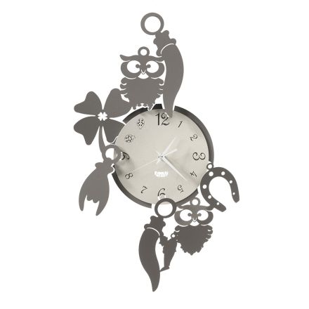 Relógio de parede redondo de ferro de design com decorações Fortuna - Tibio Viadurini