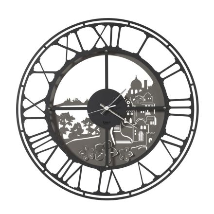 Relógio de Parede Redondo em Ferro Design Italiano 3 Acabamentos - Furio Viadurini