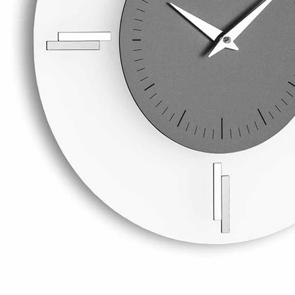 Relógio de parede redondo em metacrilato e alumínio fabricado na Itália - Síria Viadurini