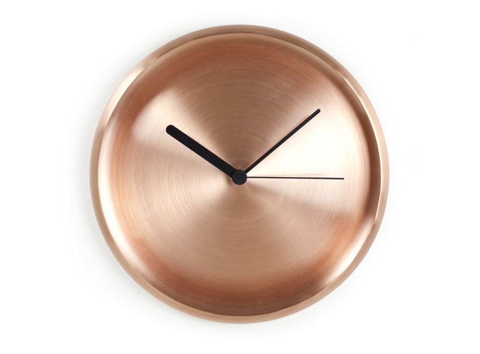 Relógio de parede redondo com design de cobre polido feito na Itália - Ogio Viadurini