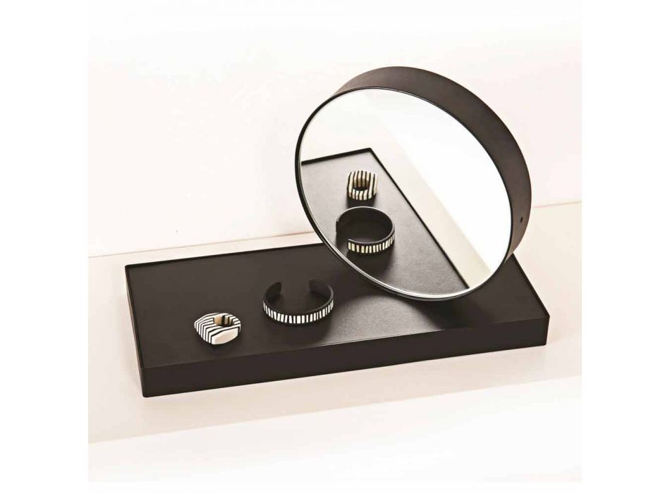 Relógio de mesa giratório com espelho de aço Made in Italy - Meritorious Viadurini