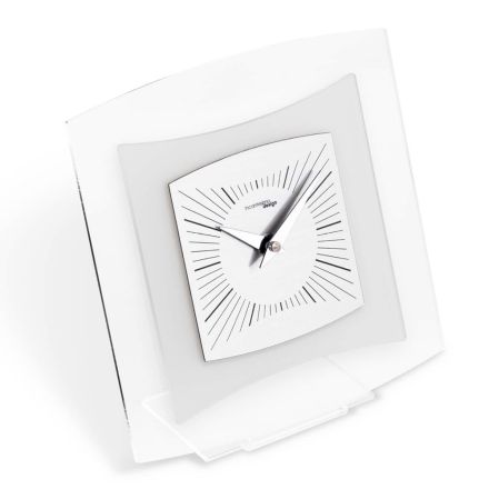 Relógio de mesa em metacrilato transparente e bisatina fabricado na Itália - Glad Viadurini