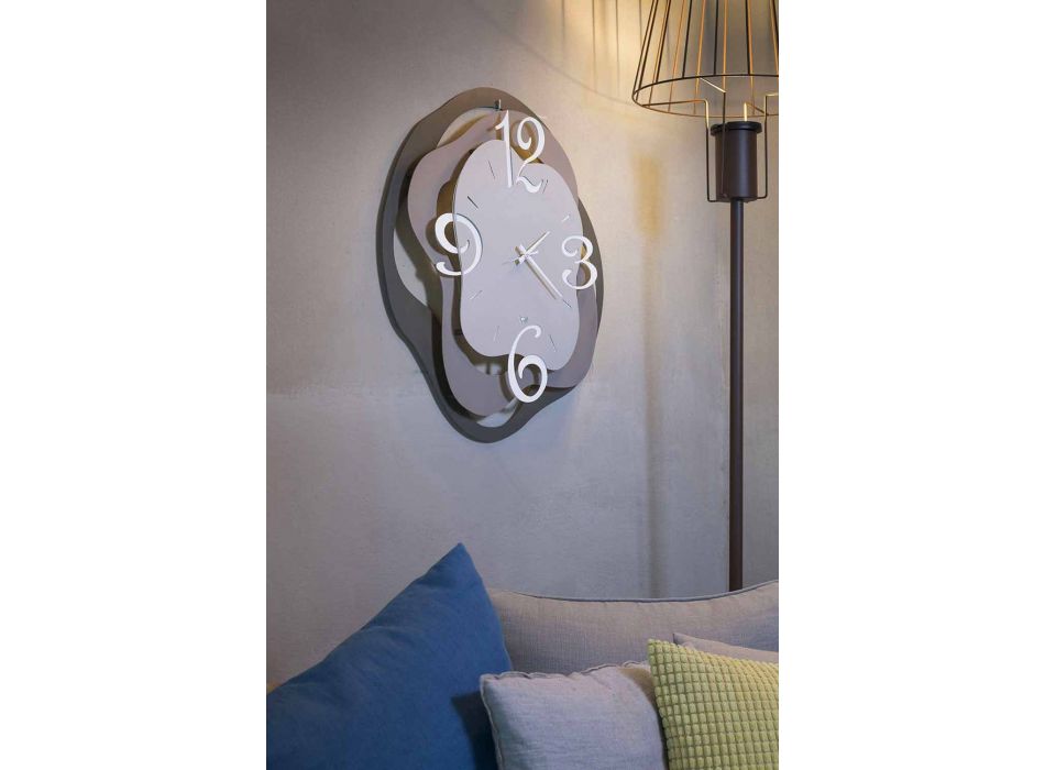 Relógio de parede de ferro com design moderno fabricado na Itália - Gertrude Viadurini