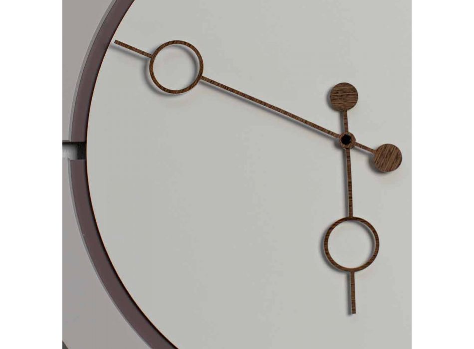 Relógio de parede redondo grande com design moderno em madeira marrom e bege - Osvego Viadurini
