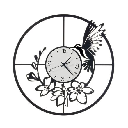 Relógio de Ferro com Decoração de Beija-flor Fabricado na Itália - Virgem Viadurini