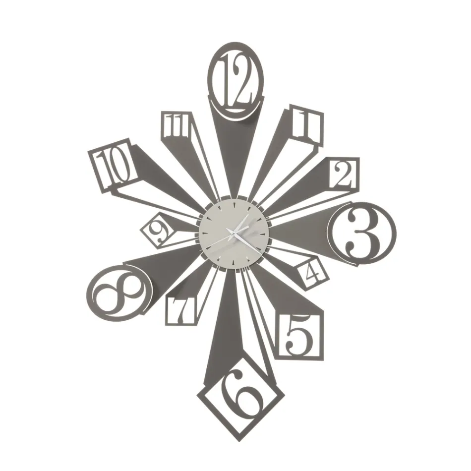 Relógio de Ferro com Efeito Óptico Particular Fabricado na Itália - Roda Viadurini