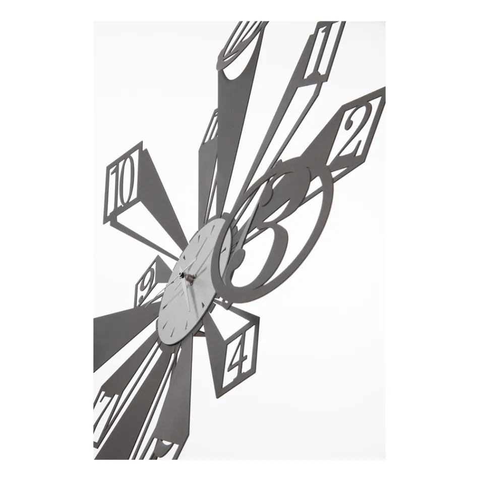 Relógio de Ferro com Efeito Óptico Particular Fabricado na Itália - Roda Viadurini