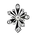 Relógio de Ferro com Efeito Óptico Particular Fabricado na Itália - Roda Viadurini