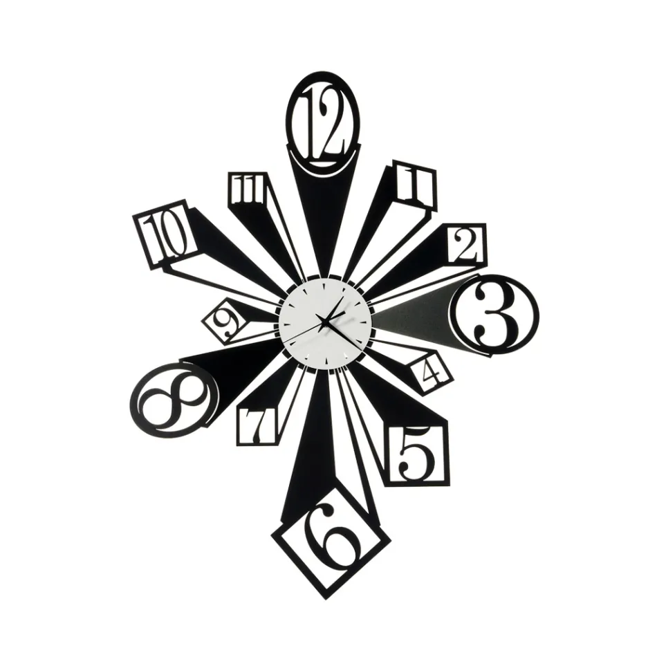 Relógio de Ferro com Efeito Óptico Particular Fabricado na Itália - Roda Viadurini