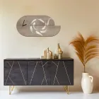 Relógio de madeira com estampa de garça fabricado na Itália - Palau Viadurini