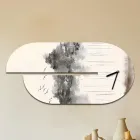 Relógio de madeira com estampa de garça fabricado na Itália - Palau Viadurini