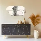 Relógio de madeira com estampa de garça fabricado na Itália - Palau Viadurini