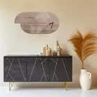 Relógio de madeira com estampa de garça fabricado na Itália - Palau Viadurini