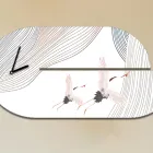 Relógio de madeira com estampa de garça fabricado na Itália - Palau Viadurini