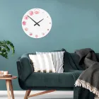 Relógio de madeira com estampa de flor de camélia fabricado na Itália - Índia Viadurini