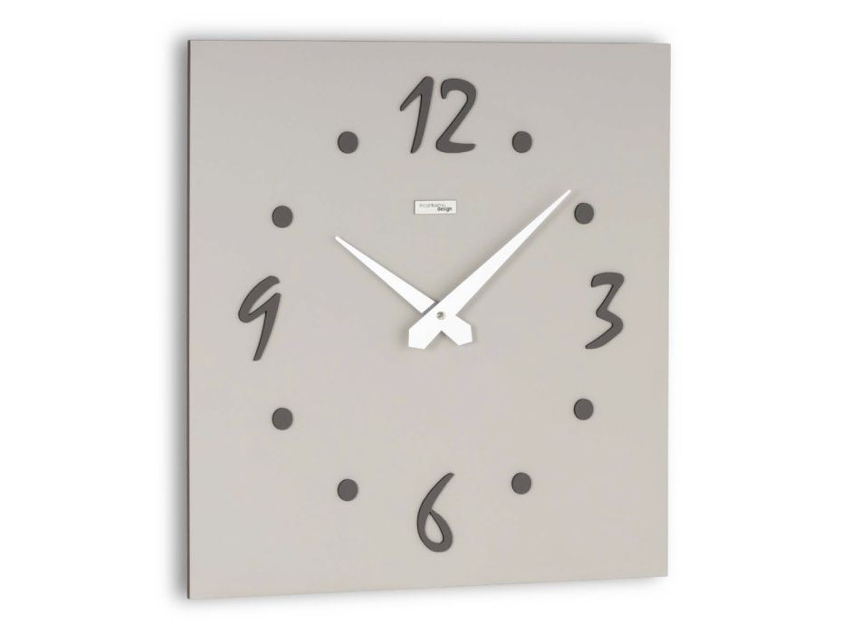 Relógio de parede com aplicações de linho prensado em camadas fabricado na Itália - exato Viadurini