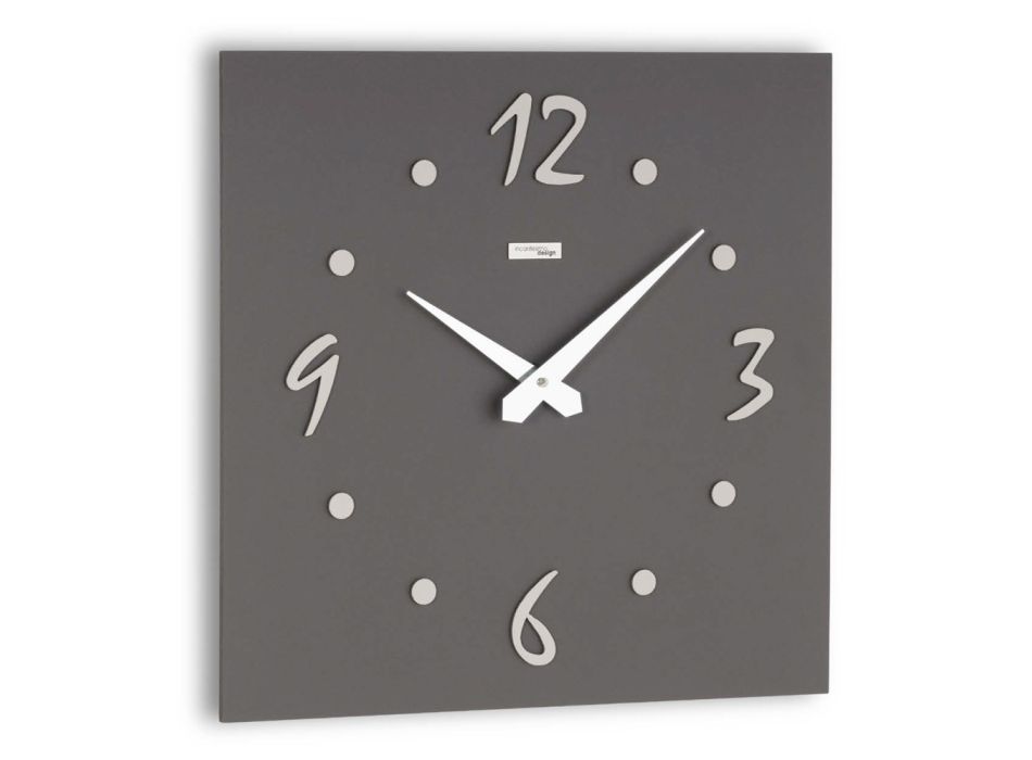 Relógio de parede com aplicações de linho prensado em camadas fabricado na Itália - exato Viadurini