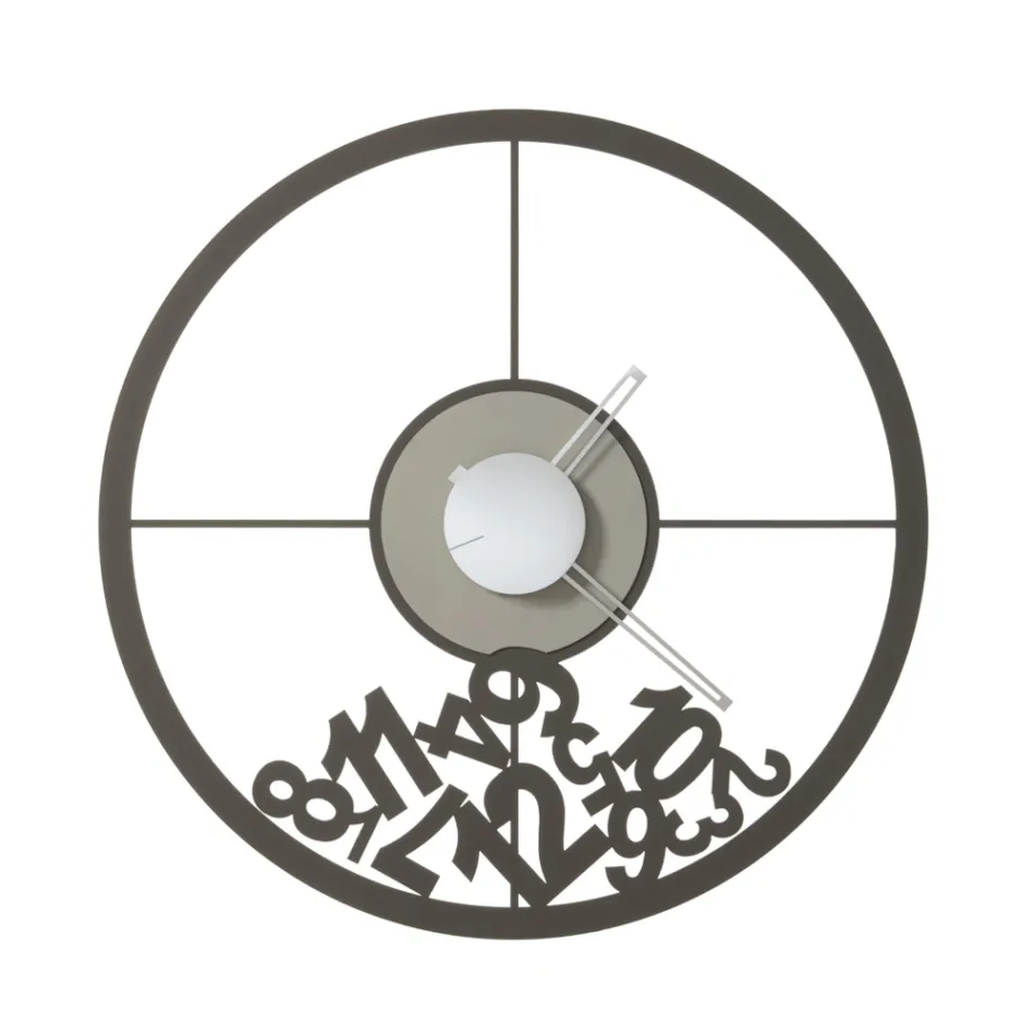 Relógio feito de ferro com números caídos fabricado na Itália - Áries Viadurini