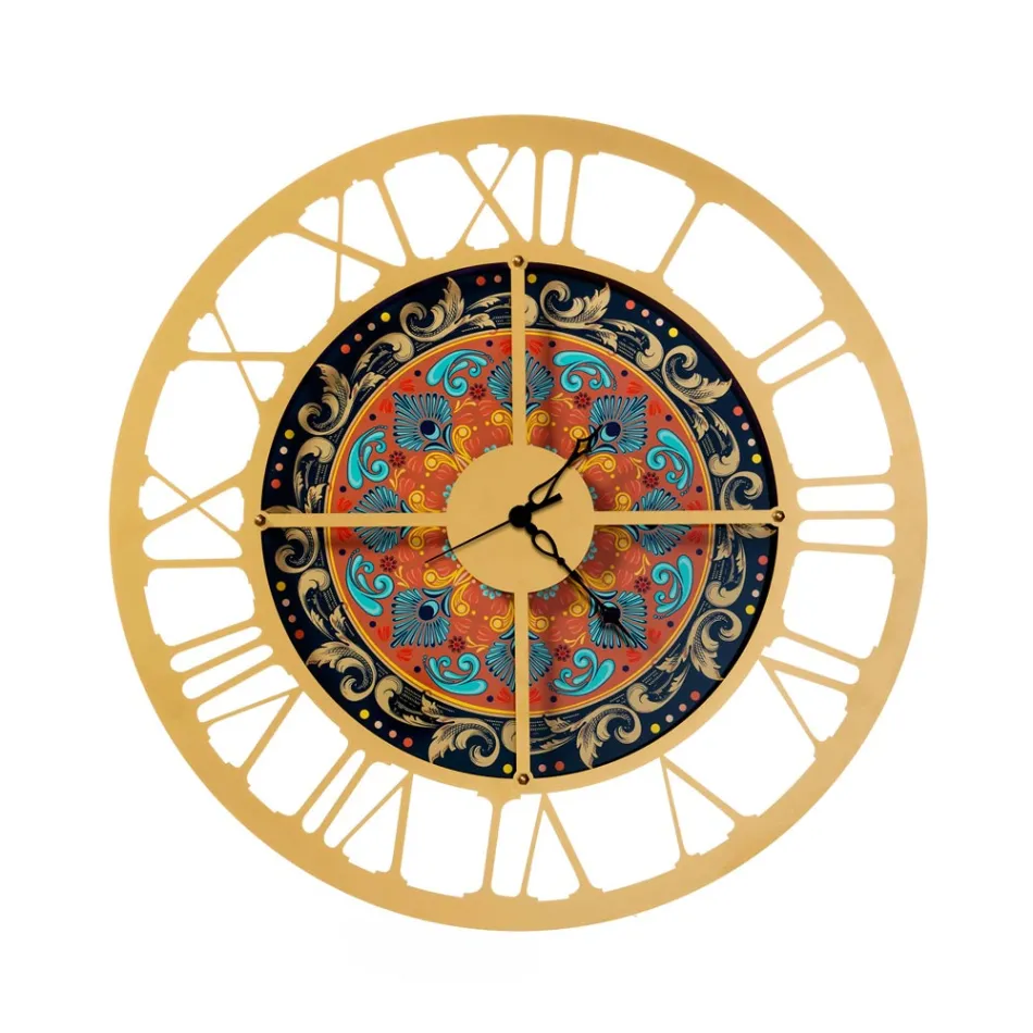 Relógio Feito de Ferro em 3 Acabamentos Diferentes Fabricado na Itália - Trigo Viadurini