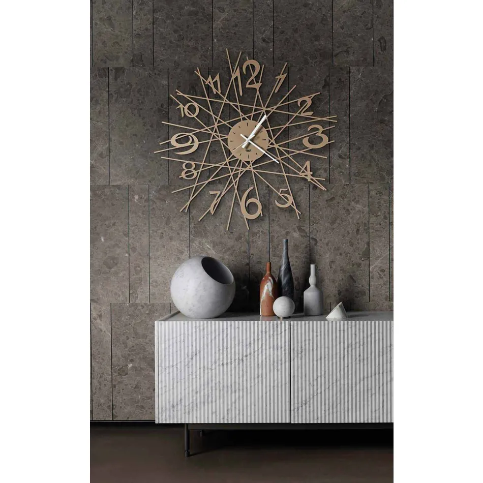 Relógio de parede redondo de ferro com design feito na Itália - Kombo Viadurini