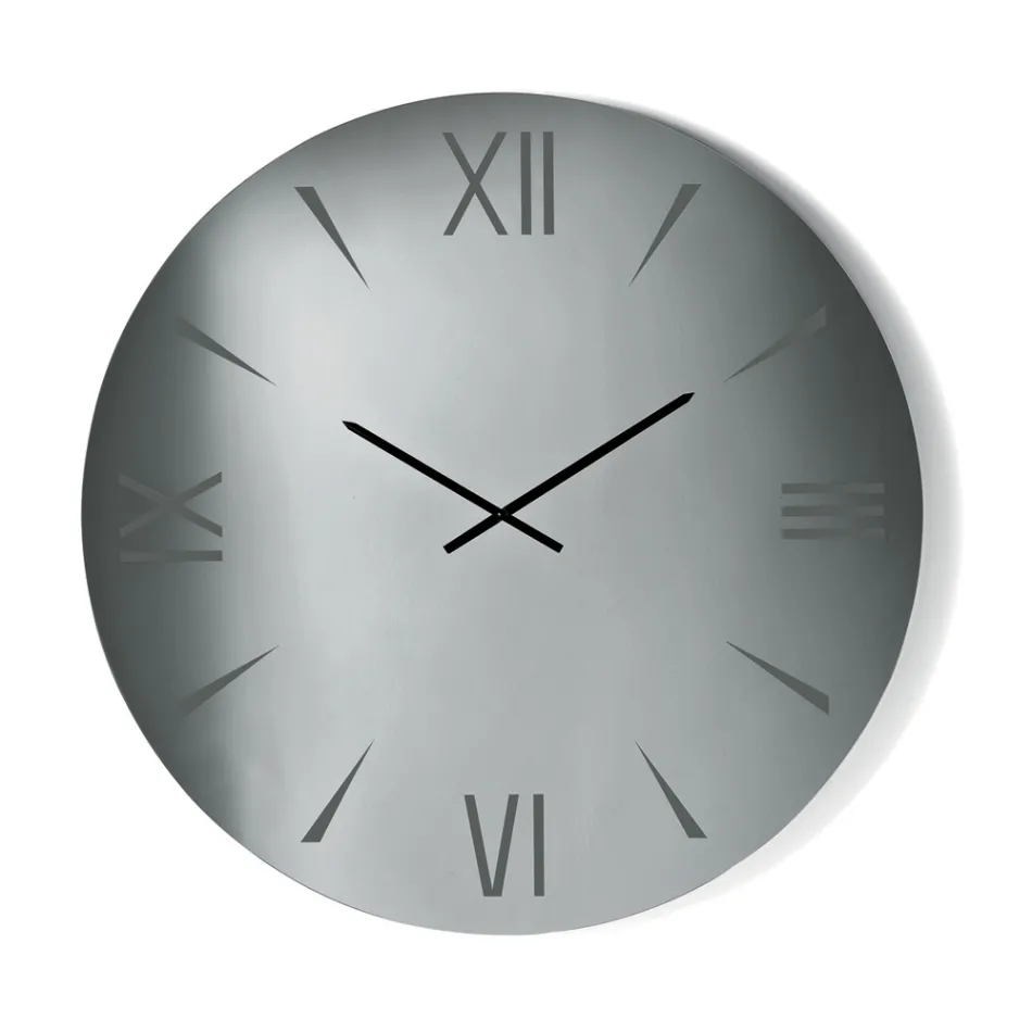 Relógio redondo de vidro espelhado com números gravados a laser - Clelia Viadurini