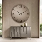 Relógio redondo de vidro espelhado com números gravados a laser - Clelia Viadurini