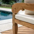 Banco 210x112 cm em Madeira Teca Reciclada com Almofadas - Mammolo Viadurini