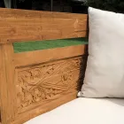 Banco 210x112 cm em Madeira Teca Reciclada com Almofadas - Mammolo Viadurini