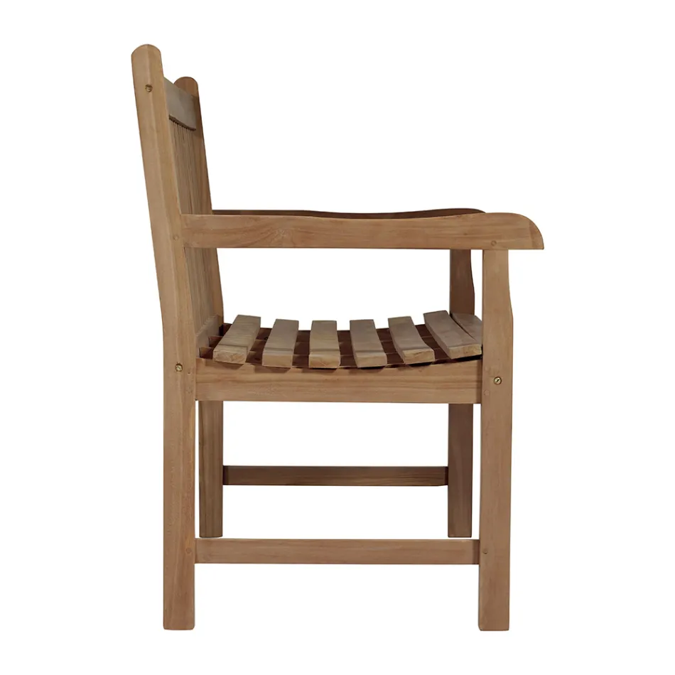 Banco de jardim de 3 lugares em madeira de teca - abrigo Viadurini