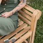 Banco de exterior feito inteiramente de teca - Chegada Viadurini