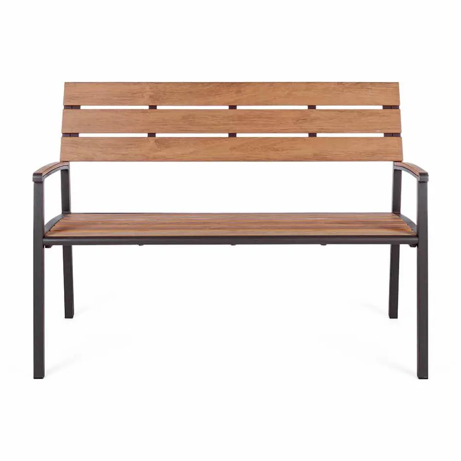 Banco de Jardim com Estrutura em Alumínio Antracito, Homemotion - Isotta Viadurini