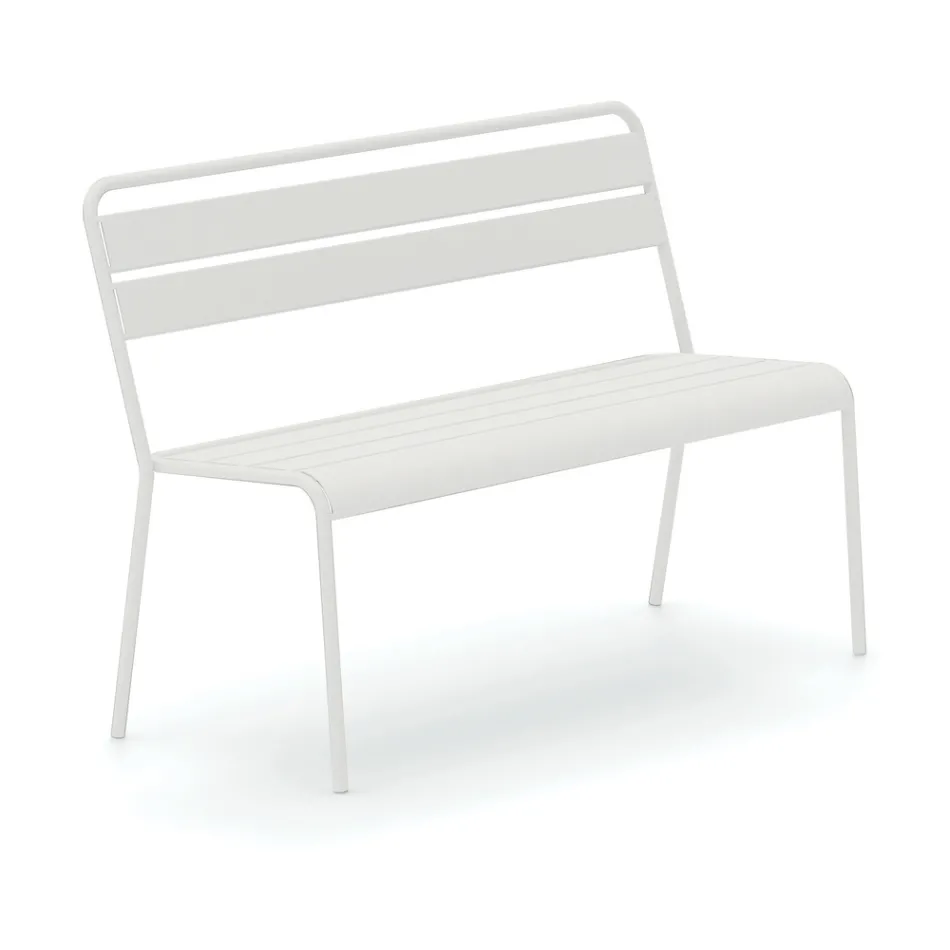 Banco de jardim empilhável com estrutura de aço galvanizado fabricado na Itália - Ralph Viadurini
