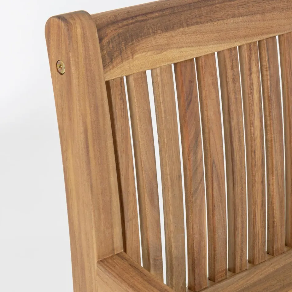 Banco de jardim design em madeira de acácia para exterior 2 ou 3 lugares - Roxen Viadurini