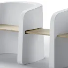 Banco de Jardim em Polietileno e Madeira de Bétula Fabricado na Itália - Talula Viadurini