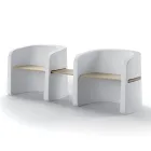 Banco de Jardim em Polietileno e Madeira de Bétula Fabricado na Itália - Talula Viadurini