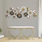 Banco em Ferro Dourado com Assento Acolchoado e Forro em Tecido - Alchimia Viadurini